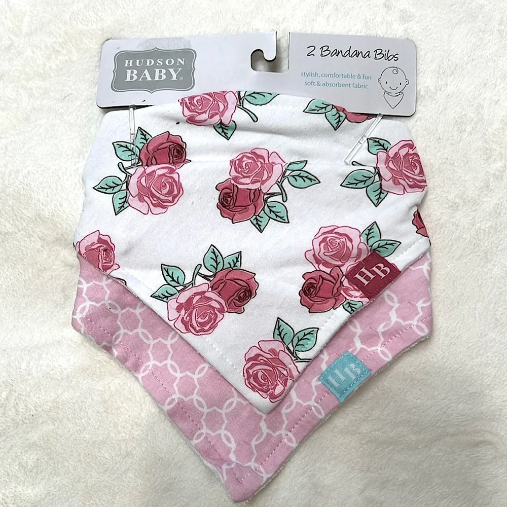 NWT two bandana bib with terry cloth backing
